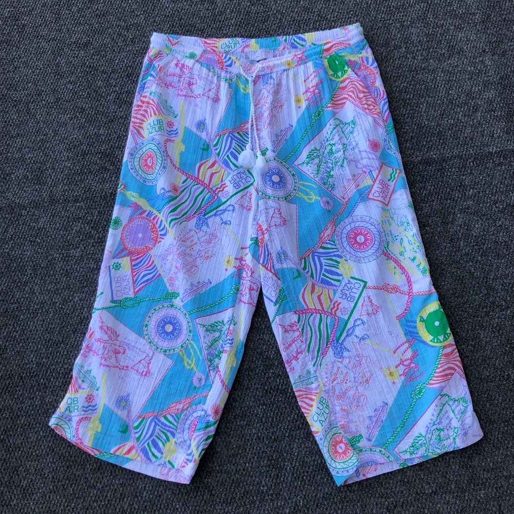 Talbots aqua club gauze pant cover up size 1X